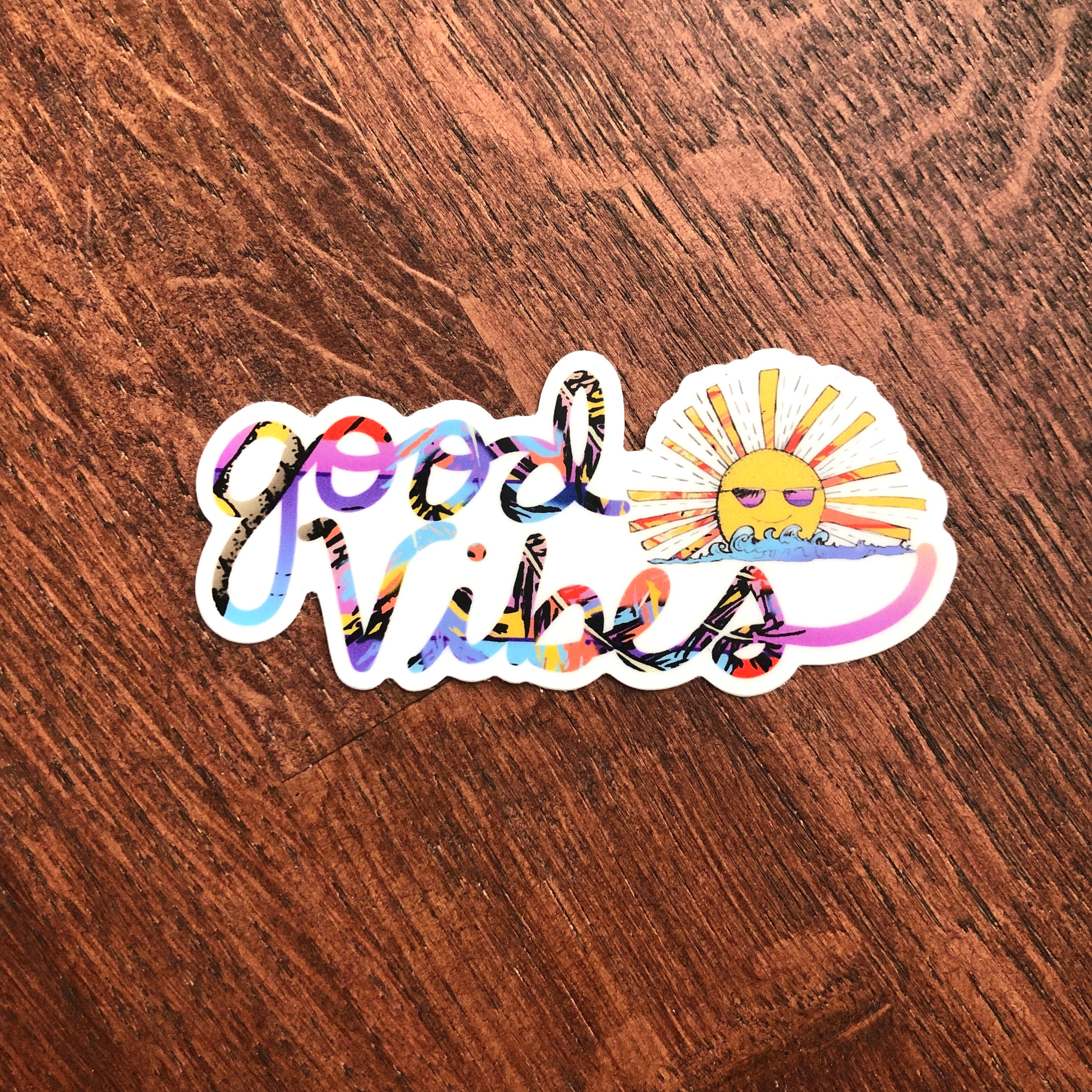 Good Vibes and Sunshine Sticker-Vinyl Sticker-Roam Wild Designs