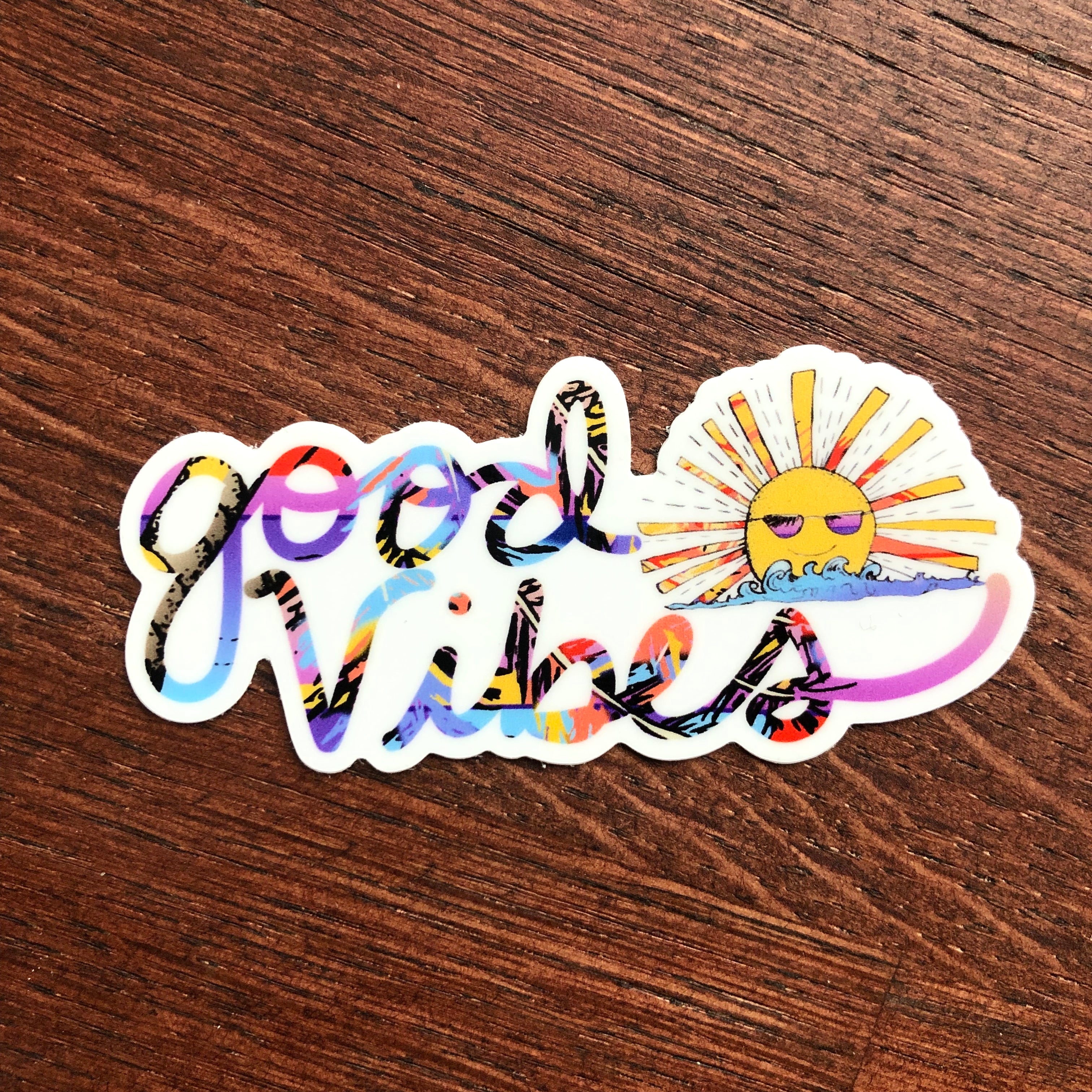 Good Vibes and Sunshine Sticker-Vinyl Sticker-Roam Wild Designs