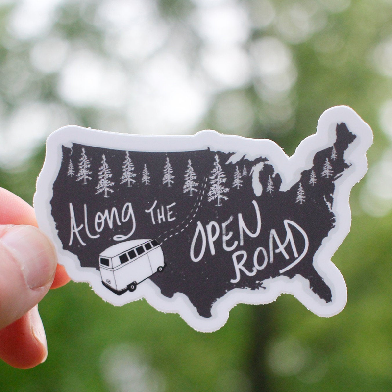 let's hit the road for a unique getaway, Unique getaway, Road trip, Adventure, Escape, Travel  Sticker for Sale by ArtPowTech