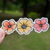 Three Flower Fun Vinyl Sticker-Vinyl Sticker-Roam Wild Designs