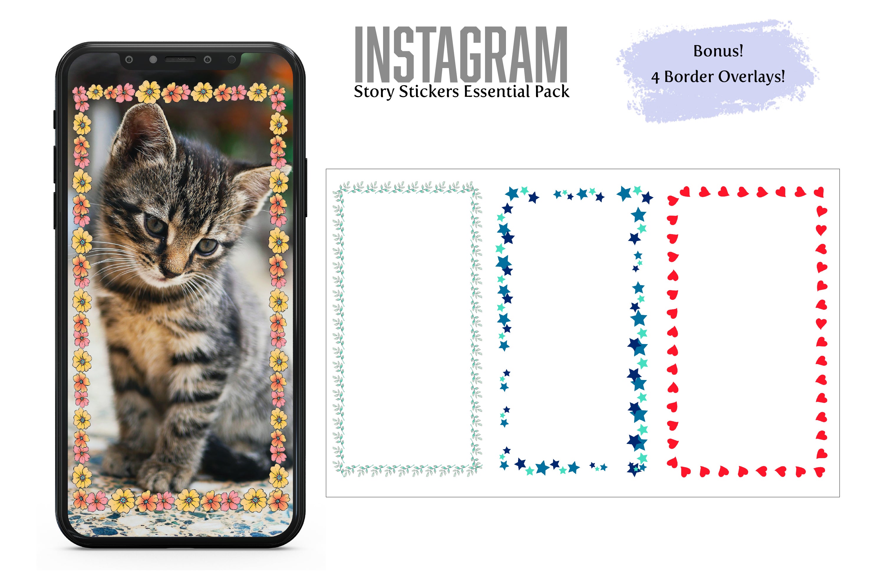 Instagram Digital Story Stickers: Essentials Pack - Hand Illustrated Graphics for your IG stories-Roam Wild Designs