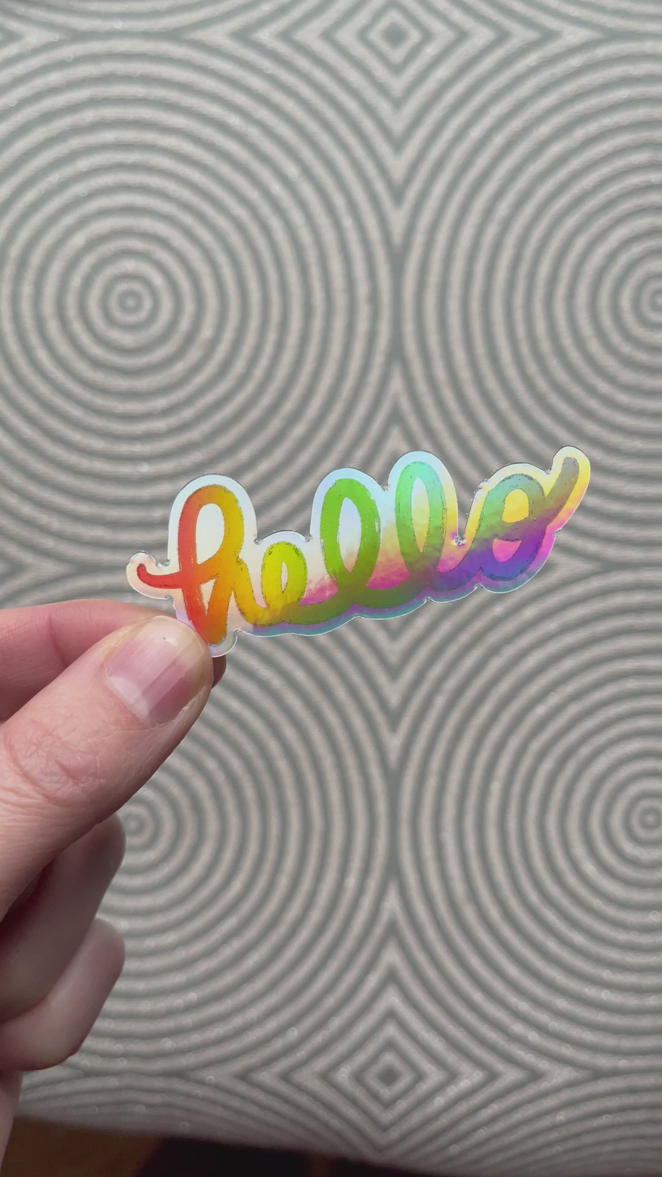 Hello Holographic Sticker