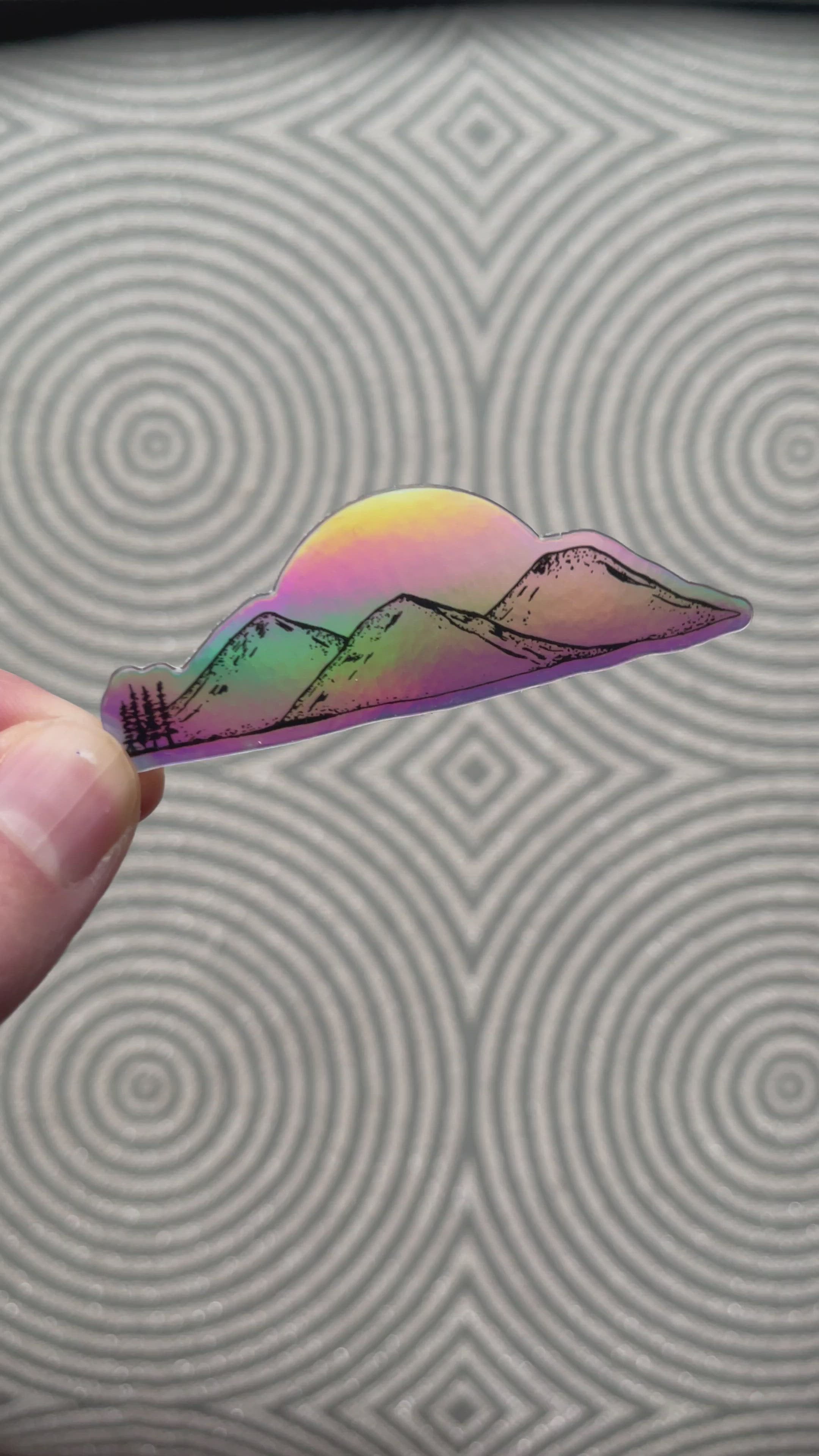 3 Mountains Holographic Sticker