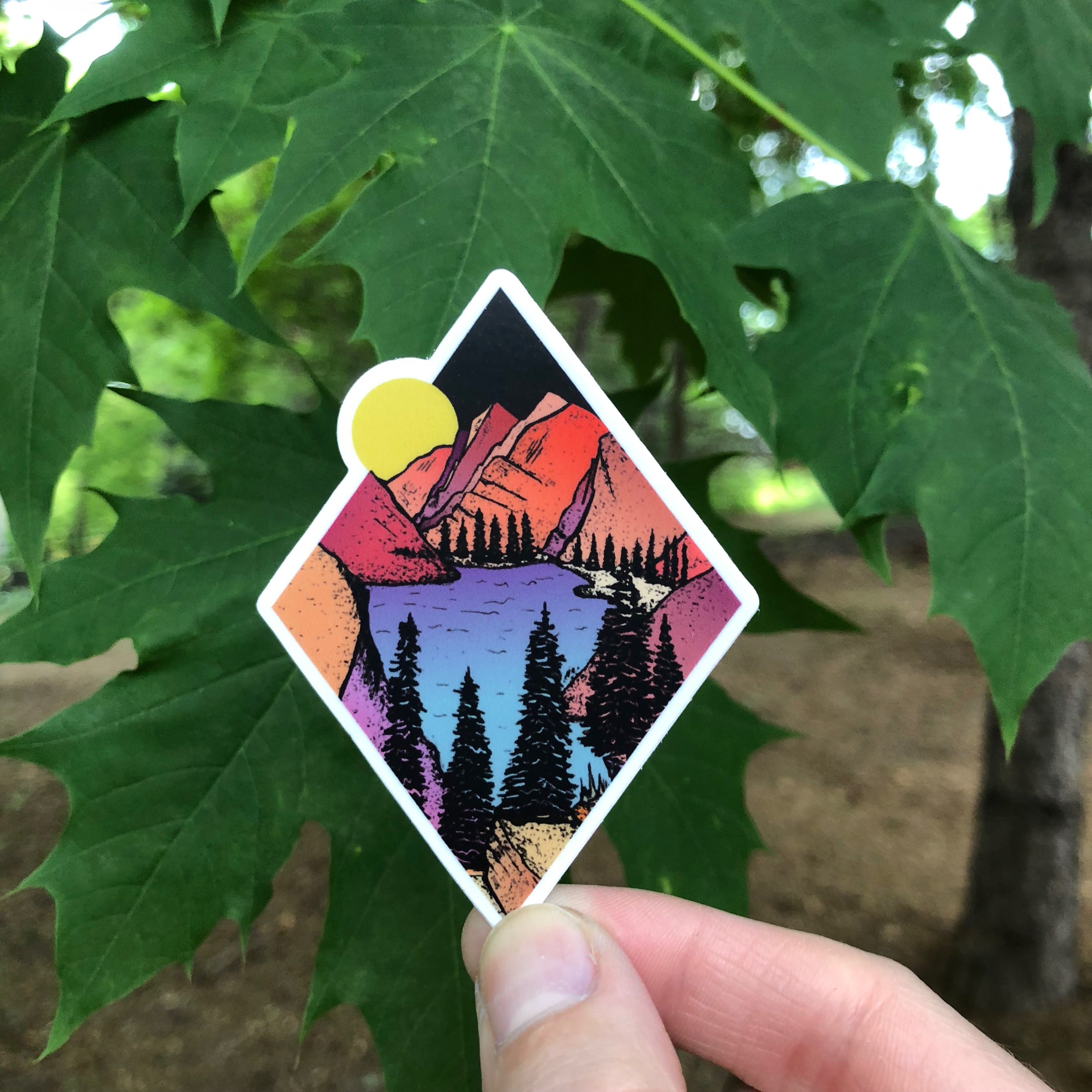 Diamond Pines in the Moonlight Sticker-Vinyl Sticker-Roam Wild Designs