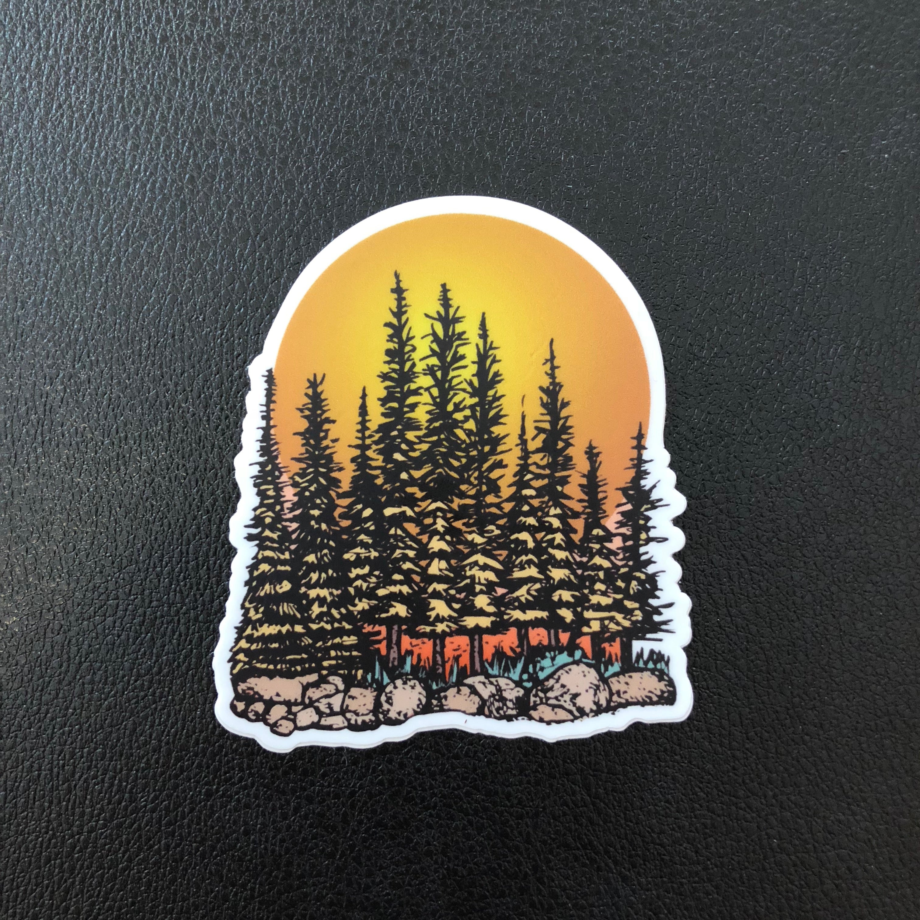 Sunset Island Sticker-Vinyl Sticker-Roam Wild Designs