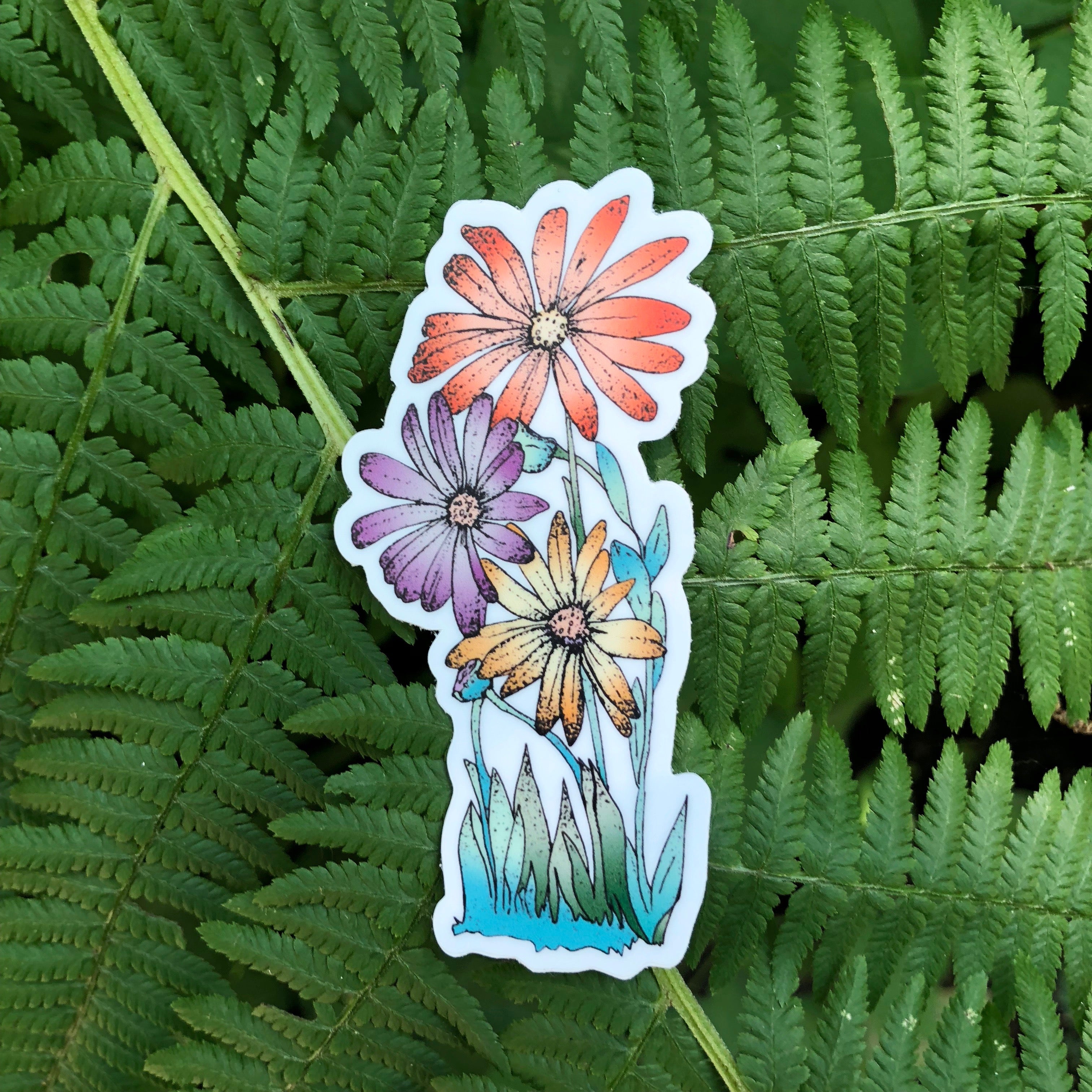 Flower Power Sticker-Vinyl Sticker-Roam Wild Designs