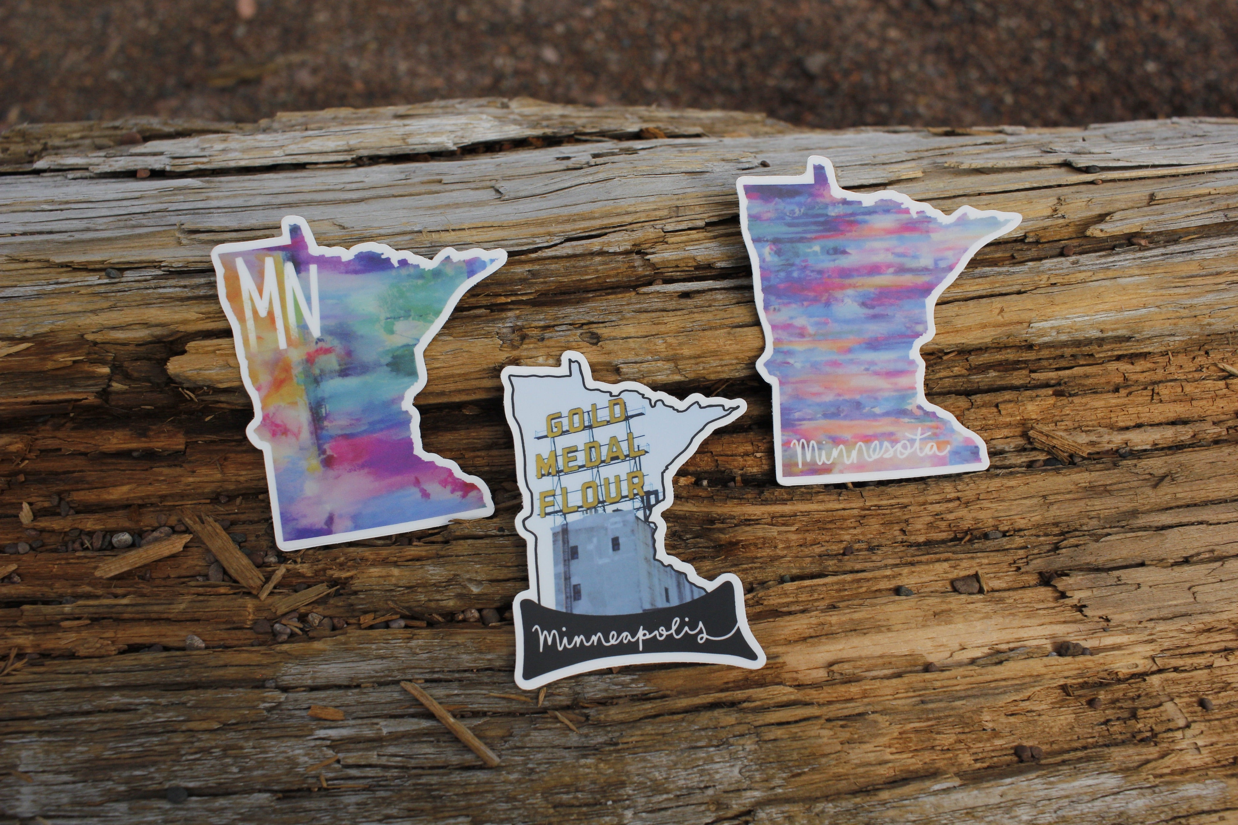Minnesota Purple Rain State Sticker-Vinyl Sticker-Roam Wild Designs
