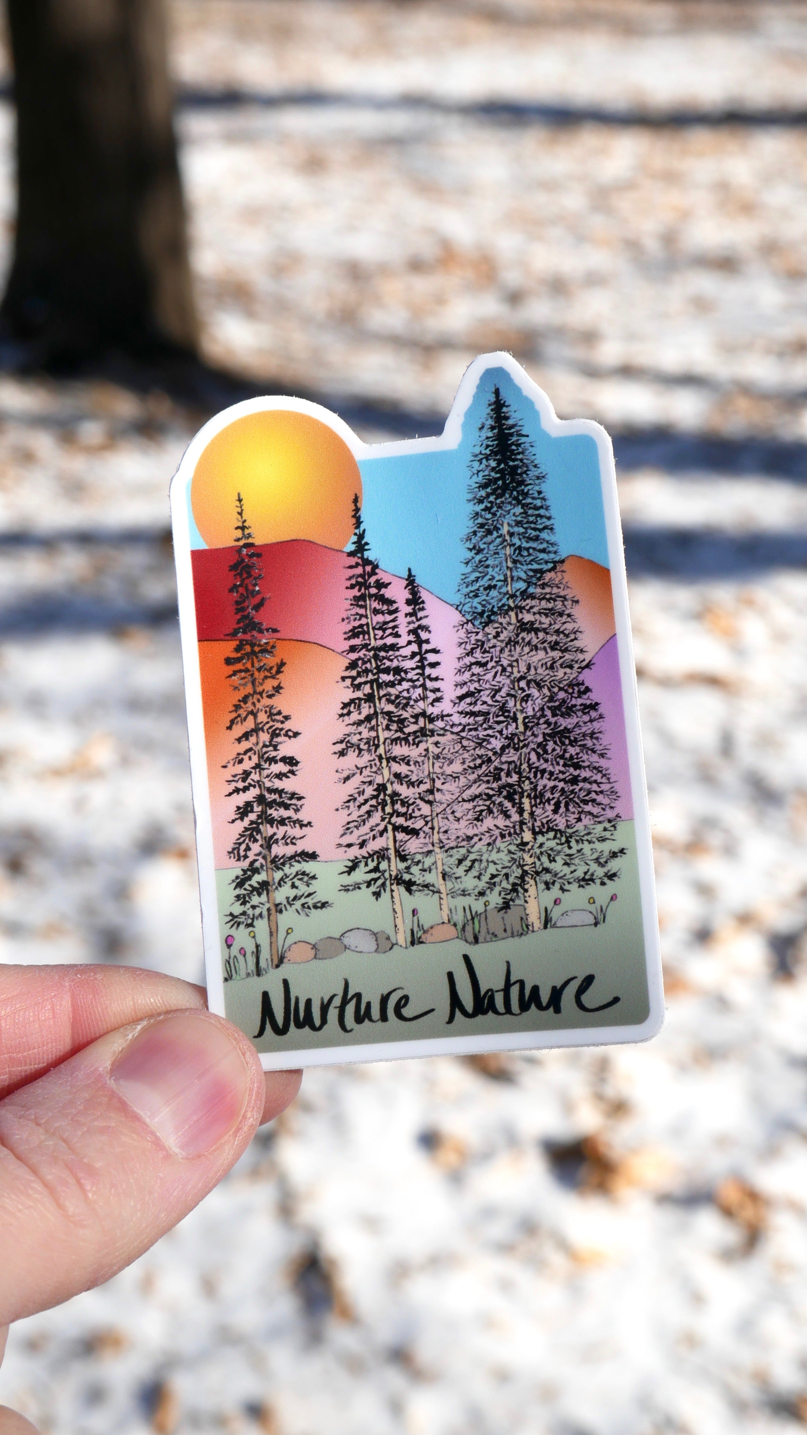 Nurture Nature Sticker-Vinyl Sticker-Roam Wild Designs