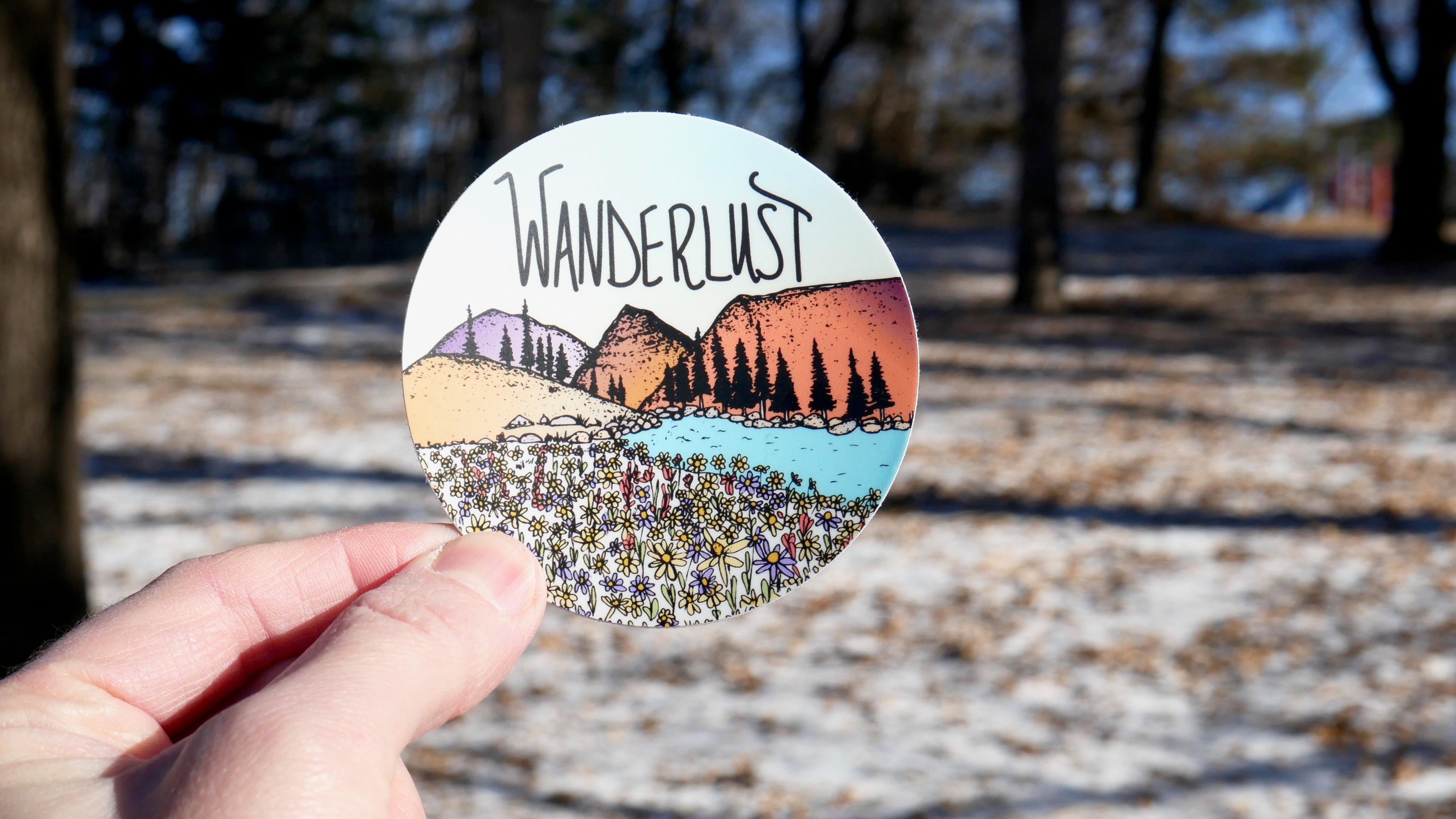 Mountains & Wanderlust Sticker-Vinyl Sticker-Roam Wild Designs