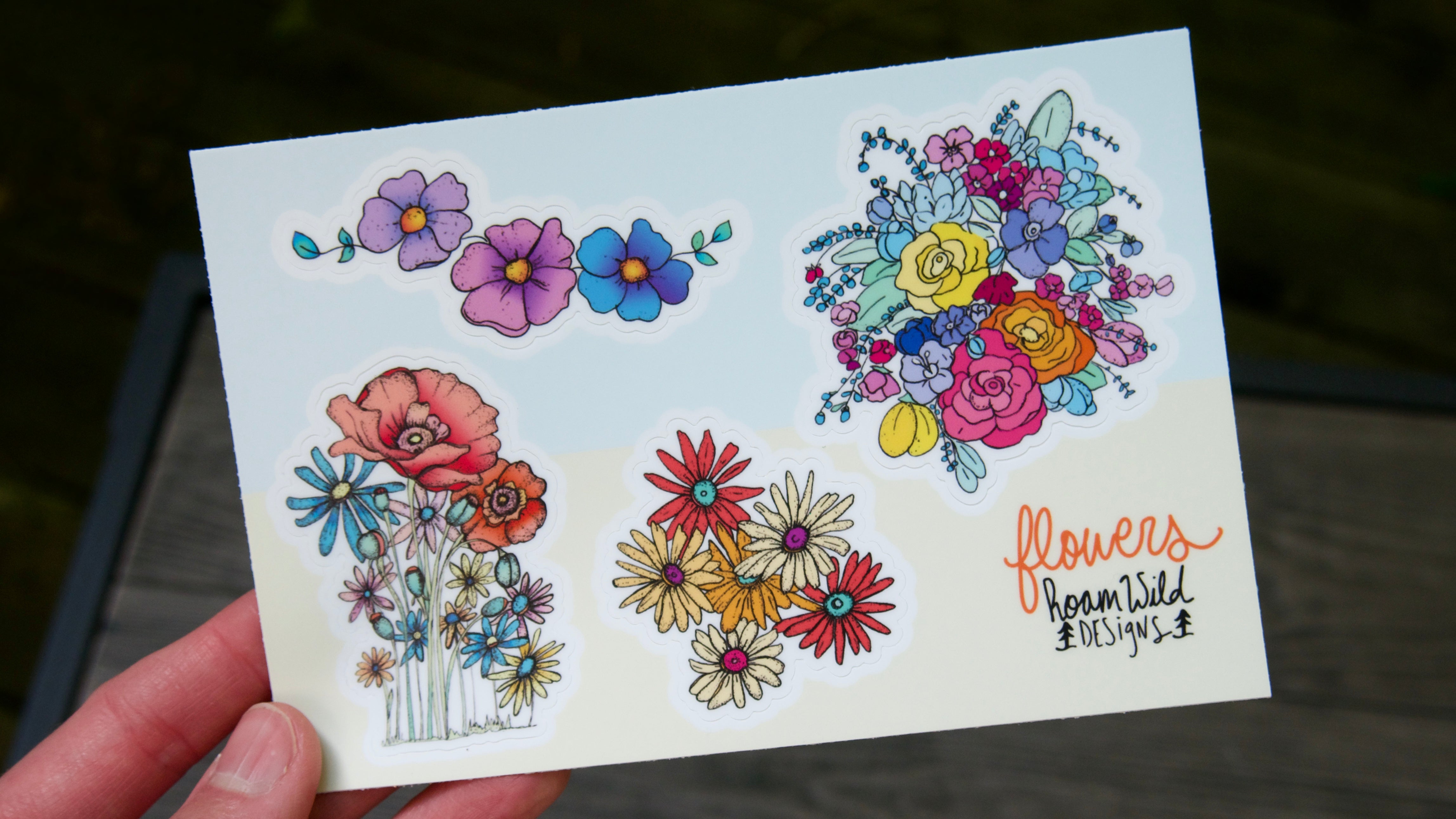 Flowers Blooming Vinyl Sticker Sheet-Vinyl Sticker-Roam Wild Designs