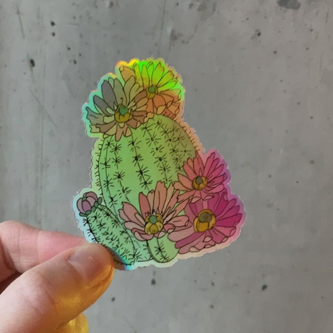 Cactus Holographic sticker