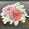 Pink Dahlia Flower Sticker-Vinyl Sticker-Roam Wild Designs