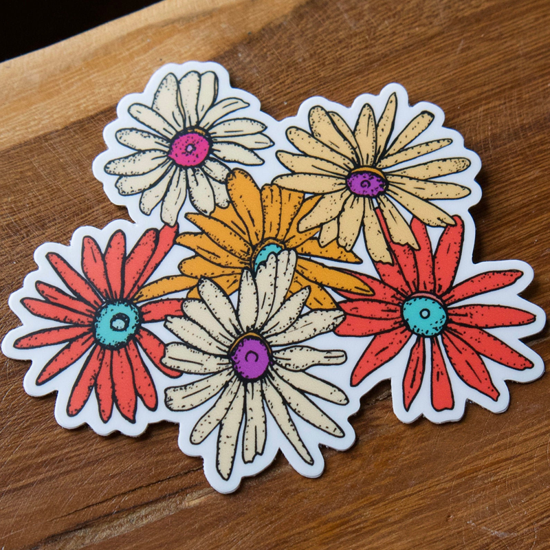 Flower Bunch Vinyl Sticker-Vinyl Sticker-Roam Wild Designs