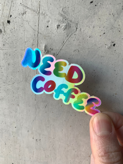 Need Coffee Holographic Sticker-Vinyl Sticker-Roam Wild Designs