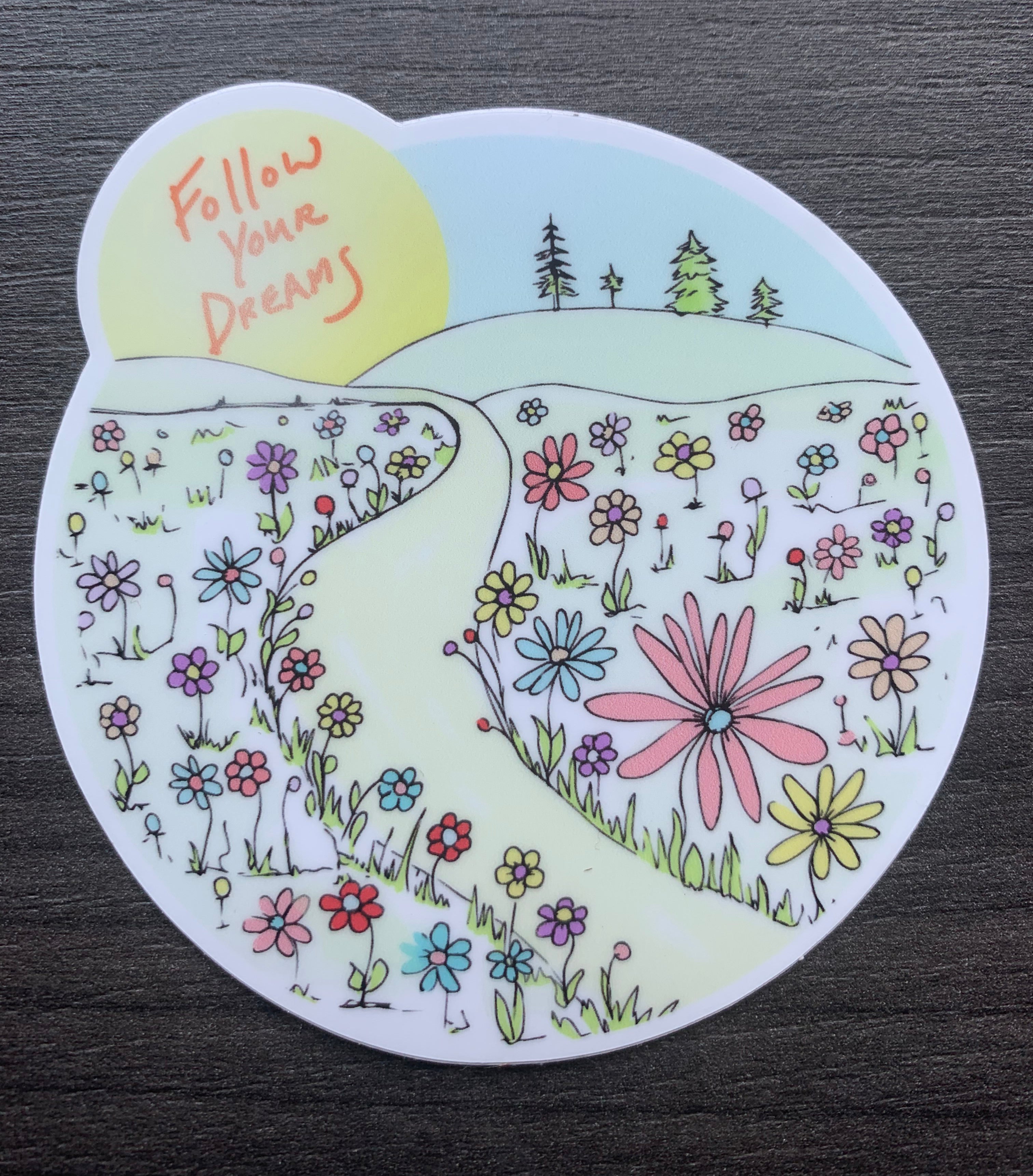 Meadow of Flowers Vinyl Sticker-Vinyl Sticker-Roam Wild Designs