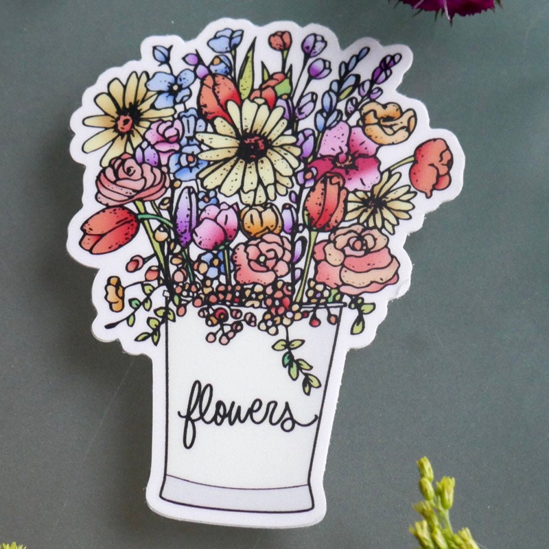 Garden Flowers Sticker-Vinyl Sticker-Roam Wild Designs