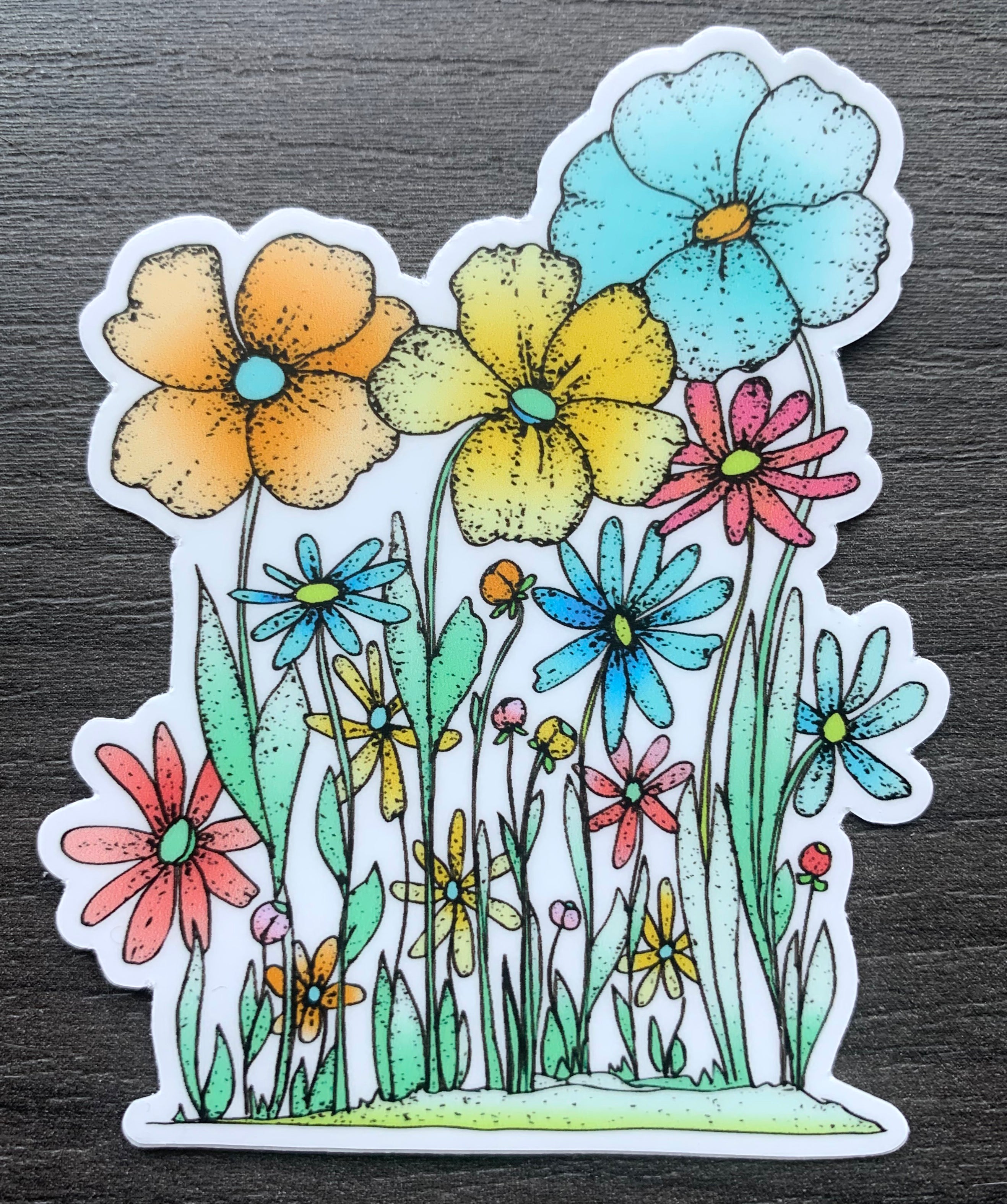 Flowers in the Garden Vinyl Sticker-Vinyl Sticker-Roam Wild Designs