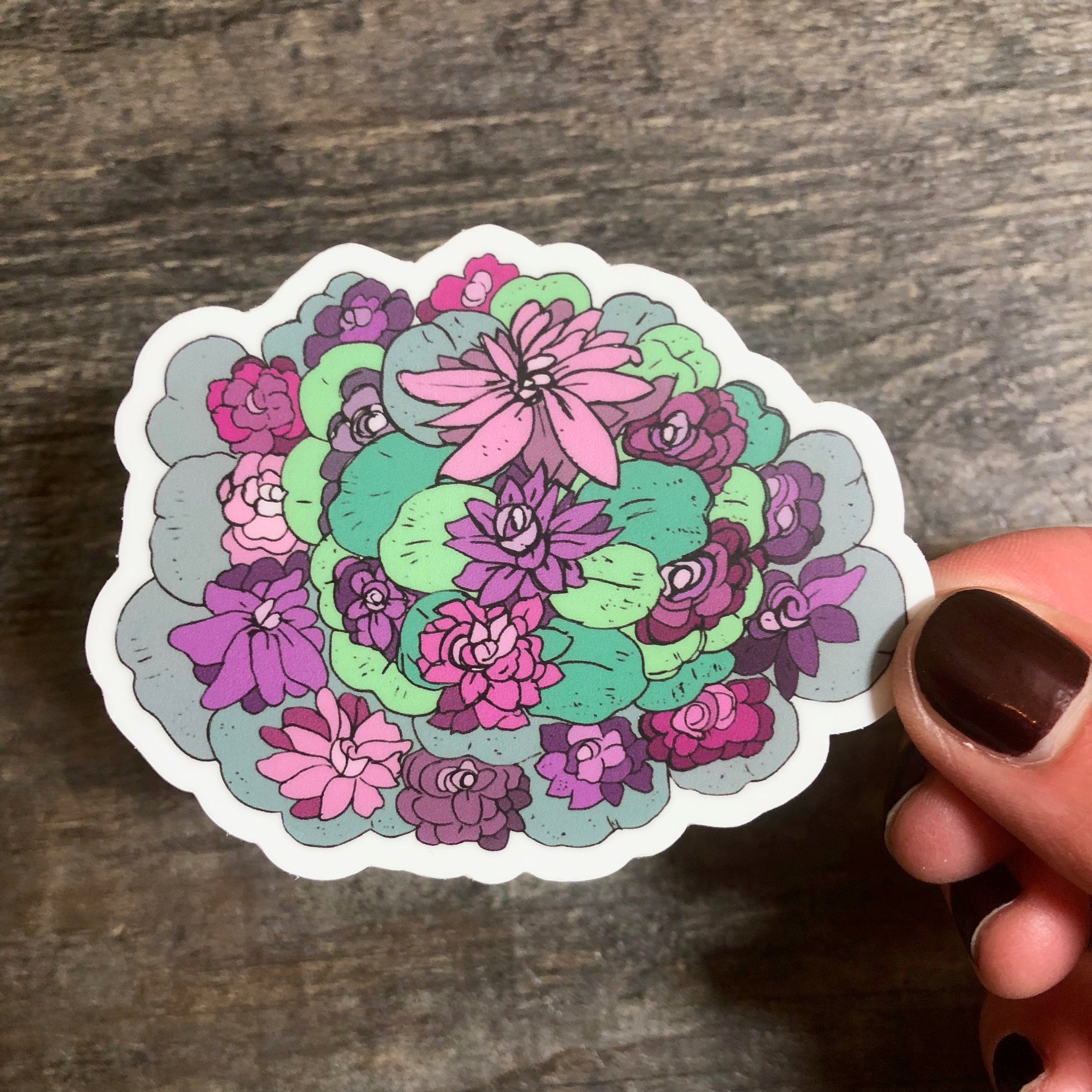 Water Lily Flowers Sticker-Vinyl Sticker-Roam Wild Designs