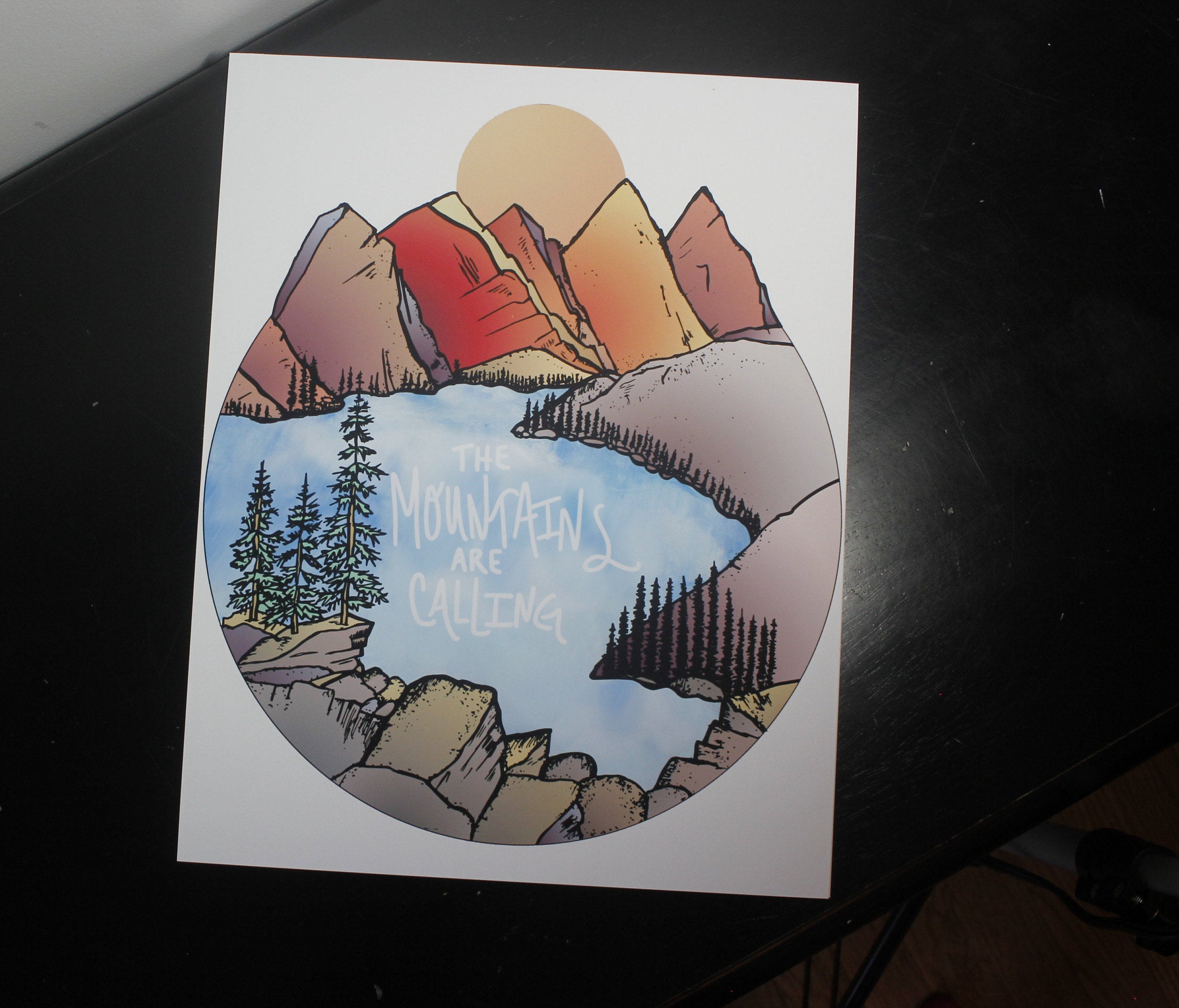 The Mountains are Calling Art Print-Print-Roam Wild Designs