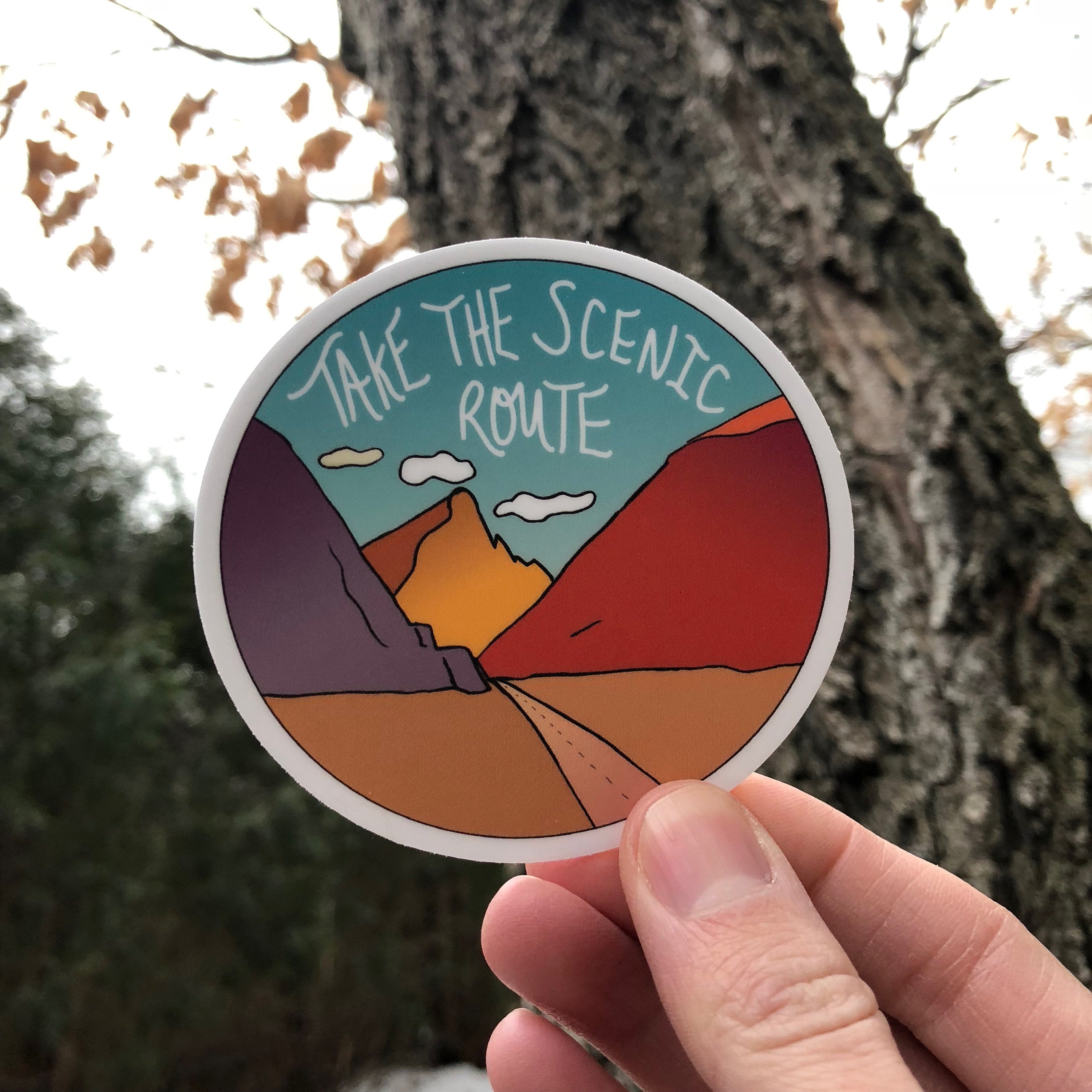 Take the Scenic Route Sticker-Vinyl Sticker-Roam Wild Designs