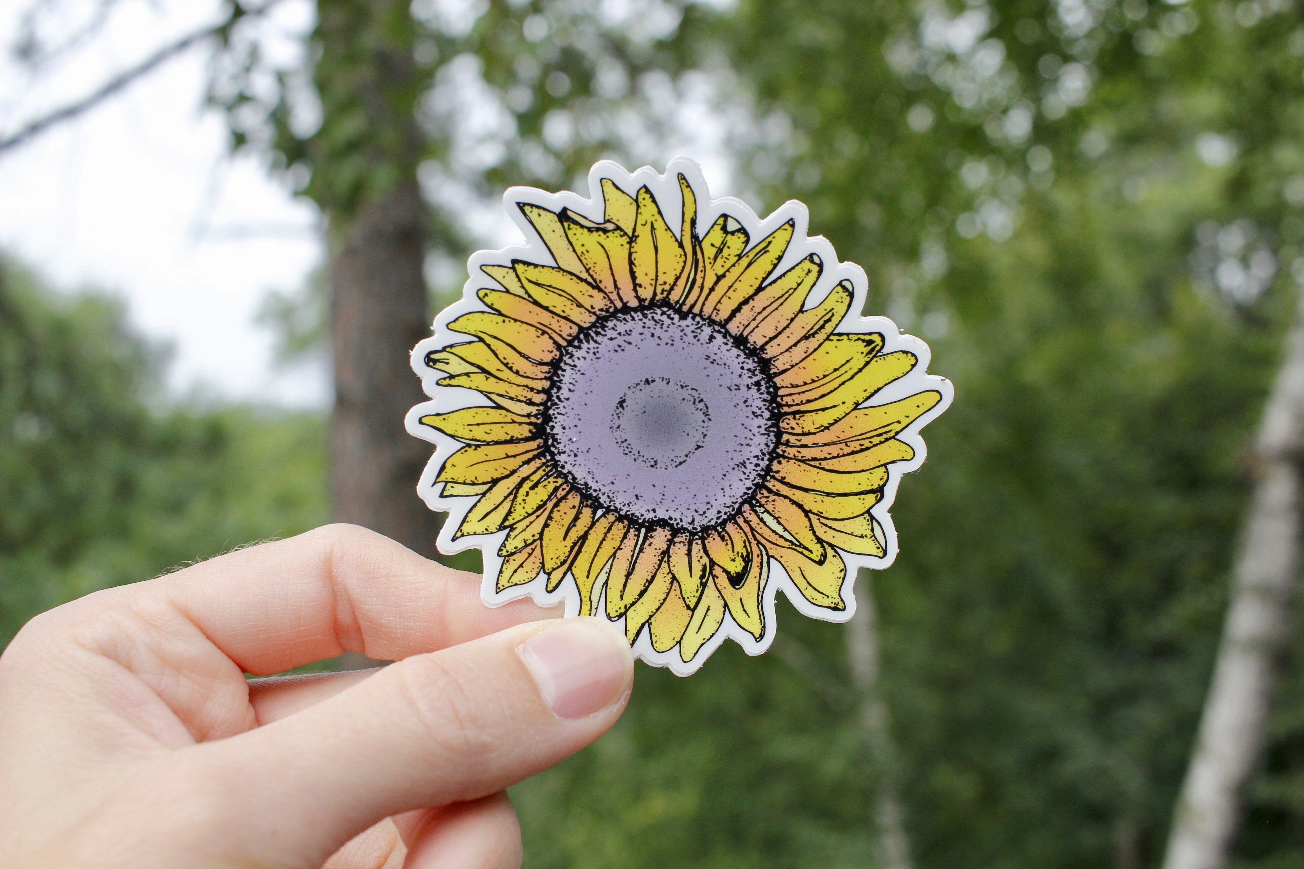 Sunflower Love Sticker-Vinyl Sticker-Roam Wild Designs