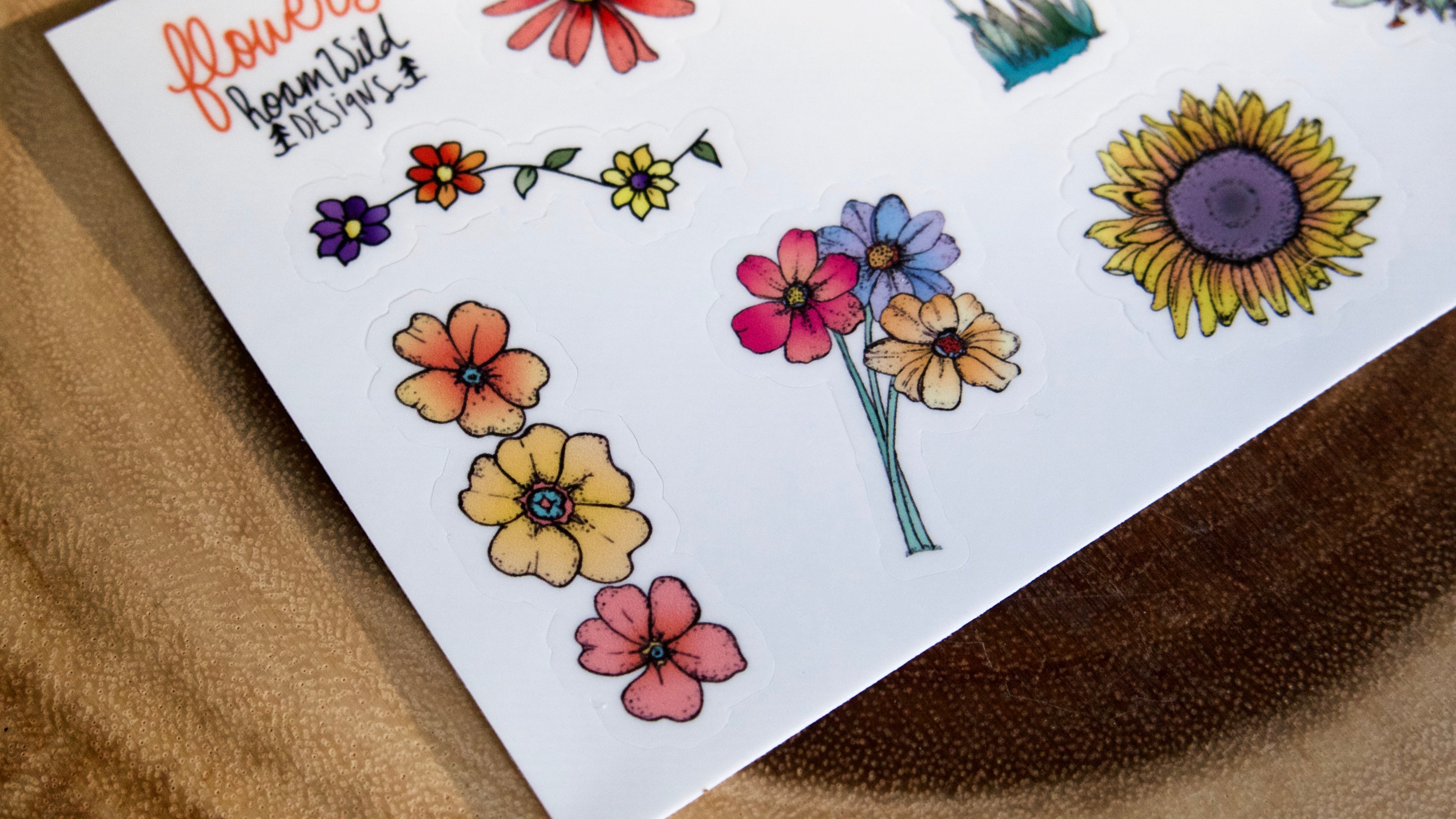 Cute, Small Flowers - 8 Flower Sticker Sheet