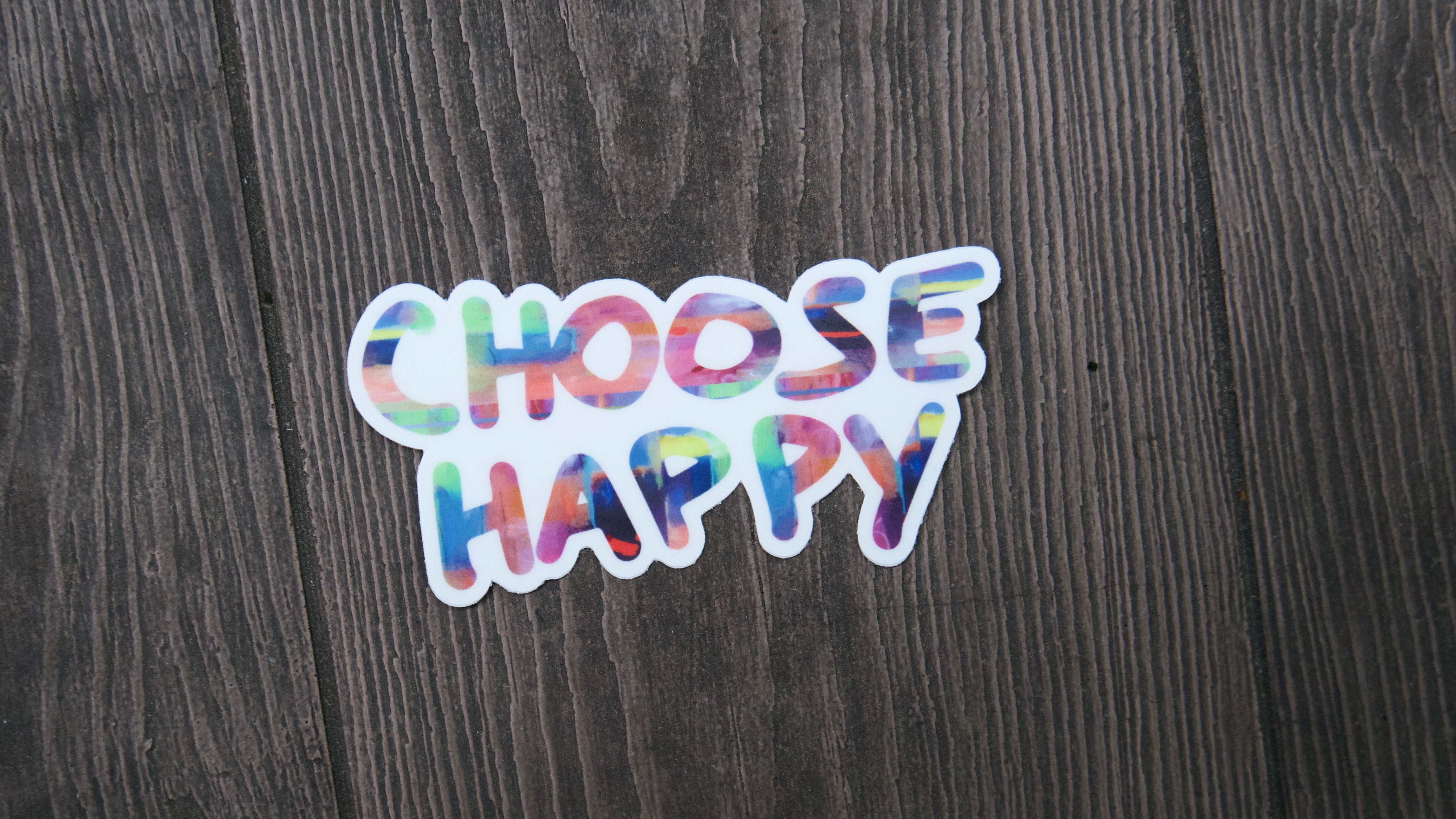 Choose Happy Sticker-Vinyl Sticker-Roam Wild Designs