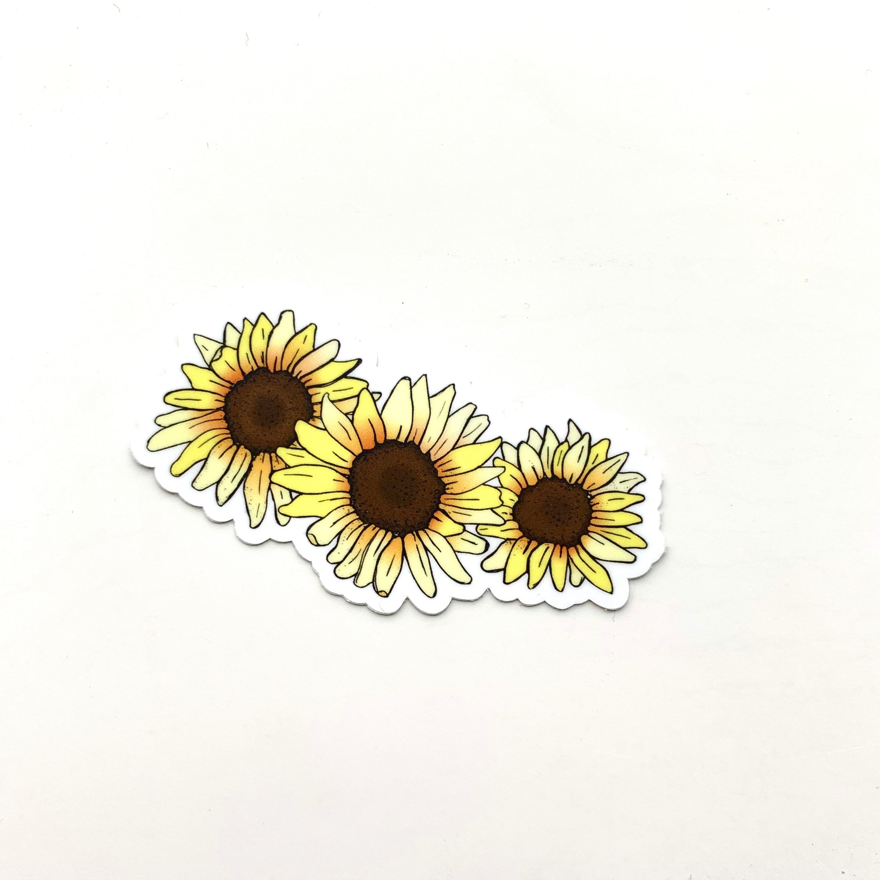 Three Sunflower Sticker-Vinyl Sticker-Roam Wild Designs