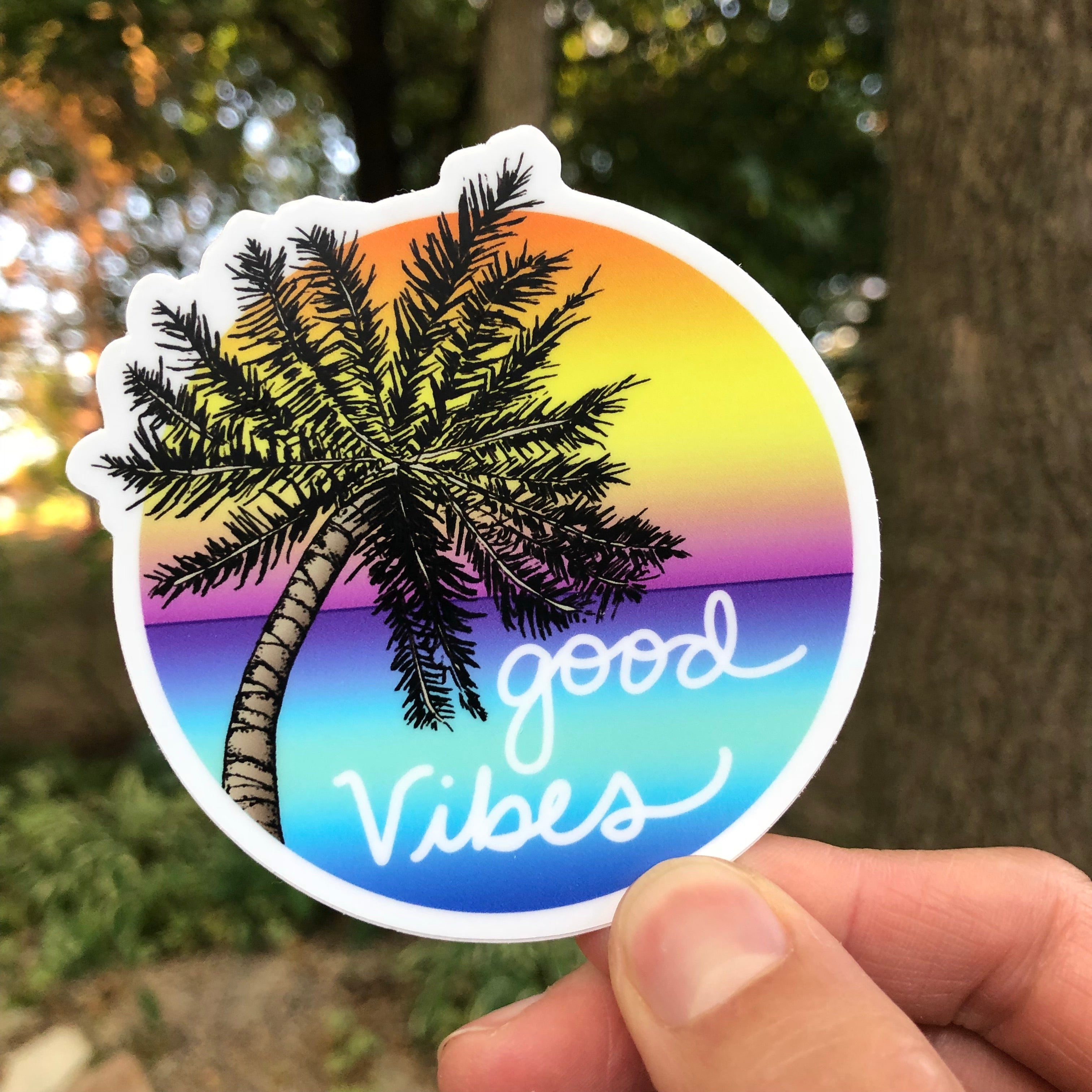 Good Vibes Sticker-Vinyl Sticker-Roam Wild Designs