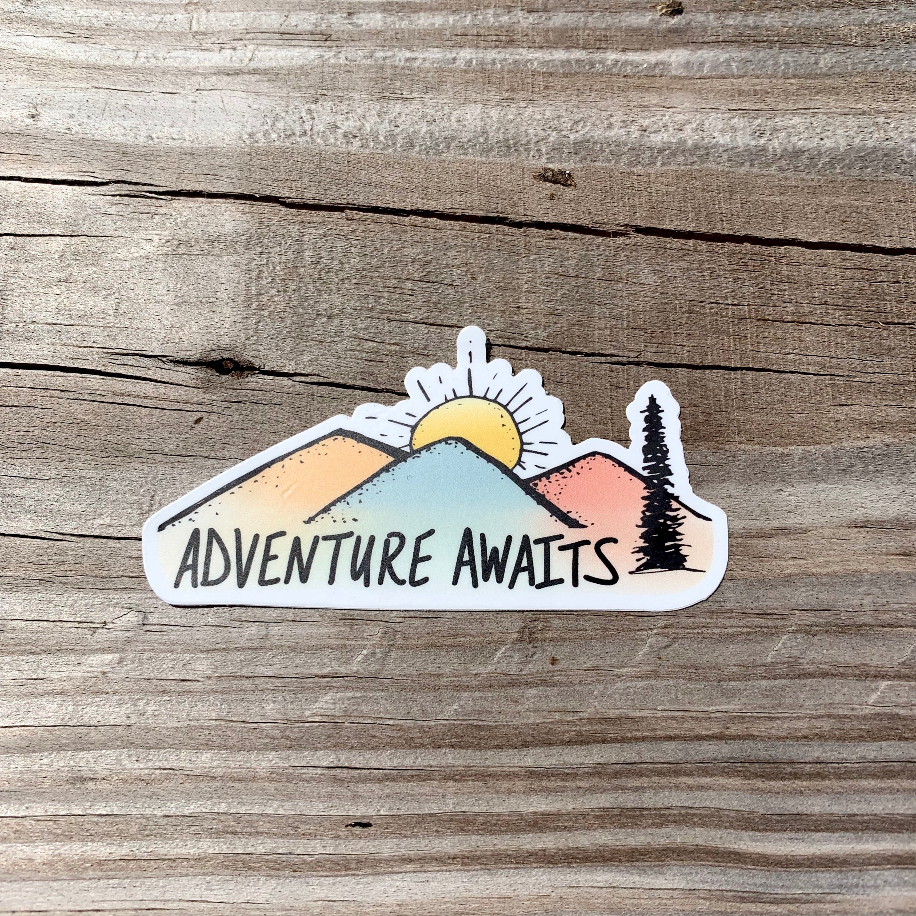 Adventure Awaits Sticker-Vinyl Sticker-Roam Wild Designs