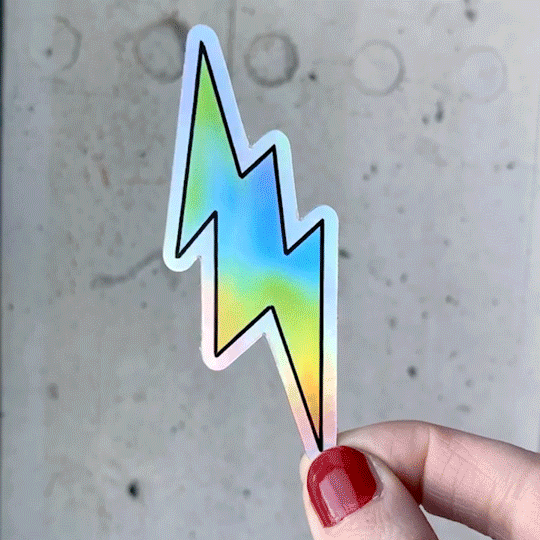 Lightening Bolt Holographic Sticker
