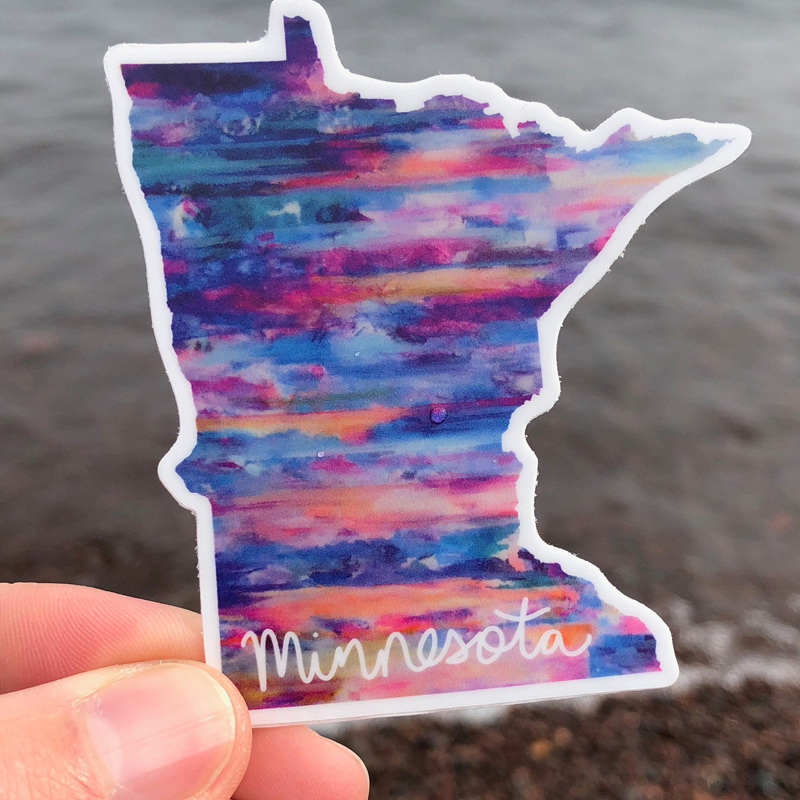 Minnesota Purple Rain State Sticker-Vinyl Sticker-Roam Wild Designs